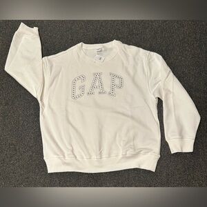 NWT GAP Ivory Crewneck Sweatshirt with Bling